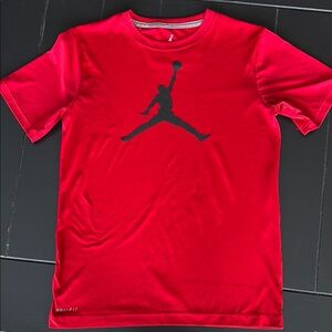 Nike Red Short Sleeve Tee with Bold Black Logo